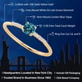 thumbnail image 2 of Gem Stone King 10K Yellow Gold London Blue Topaz and White Lab Grown Diamond Engagement Ring for Women (0.38 Cttw, Round 4MM, Gemstone November Birthstone, Size 7), 2 of 5