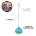 thumbnail image 2 of Performance Tool W6083 Teal 4" Mini-Plunger w/Clear Handle, 2 of 8