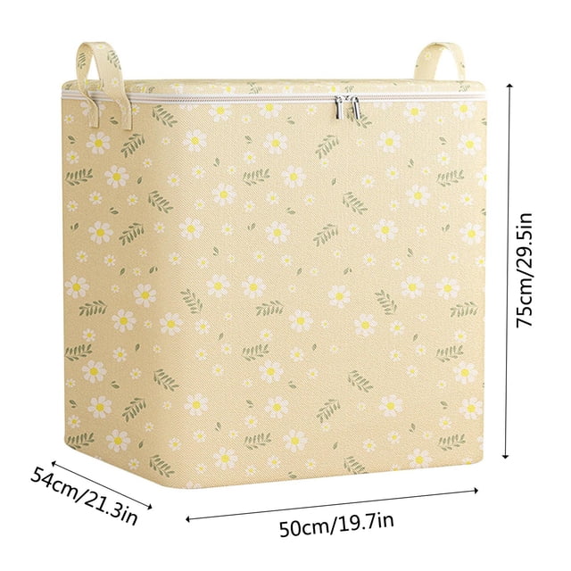 Non-Woven Zipper Storage Bag - Large-Capacity Travel organizer, Foldable Clothing Storage Basket, Reinforced Handles, Two-Way Zipper, JKODE