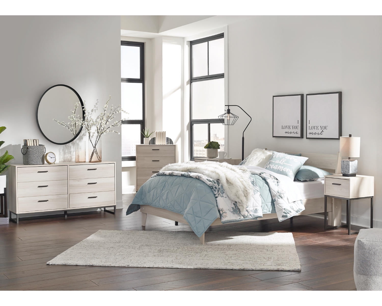 Signature Design by Ashley Contemporary Socalle Dresser  Light Natural