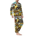 thumbnail image 2 of Naloa Different Construction Site Vehicles Men’s Pajamas Set - Long Sleeve Button Down Sleep Shirt and Pajama Bottoms Sleepwear Set-Medium, 2 of 7