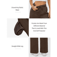 thumbnail image 2 of MLDRA Women's Sweatpants Fleece Lined Wide Leg Joggers Baggy Lounge Pants with Drawstring Elastic Waist and Pockets Fall Winter 2025 Brown, 2 of 6