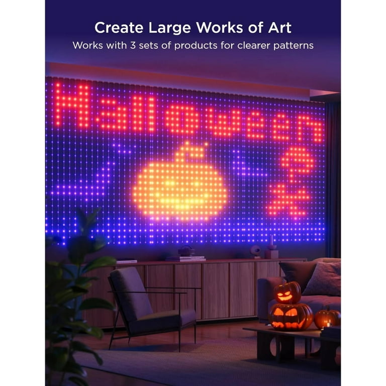 【Kenjik】Govee Curtain Lights 動的DIY Govee Curtain Lights 2, Smart LED Lights, DIY GIF AIGC, 1040 LEDs