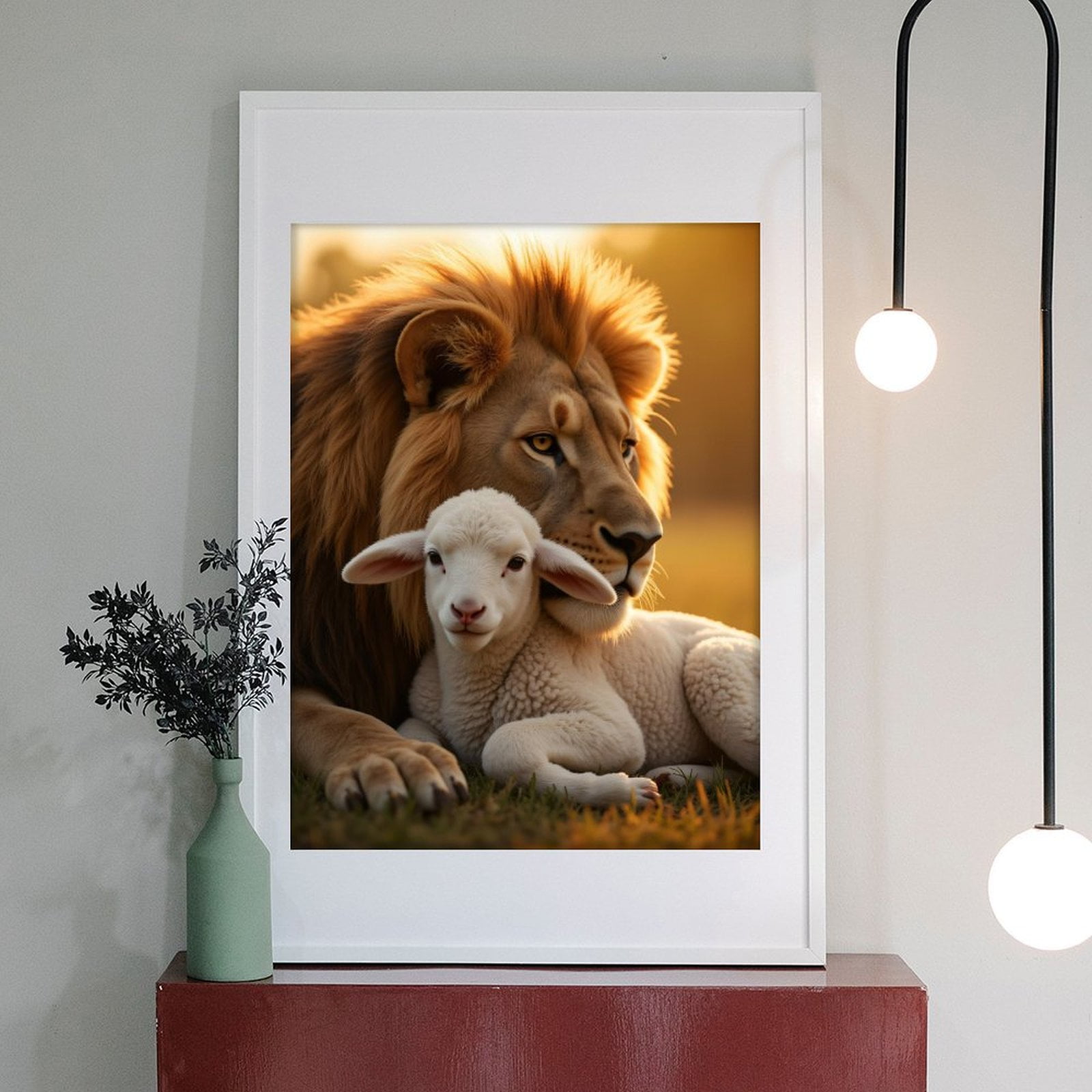 Diamond Art Kits for Adults - 5d Lion And Lamb Peaceful Moment Diamond Painting for Adults, Diamond Art for Adults Beginners, Diamond Painting Kits for Adults for Home Wall Decor