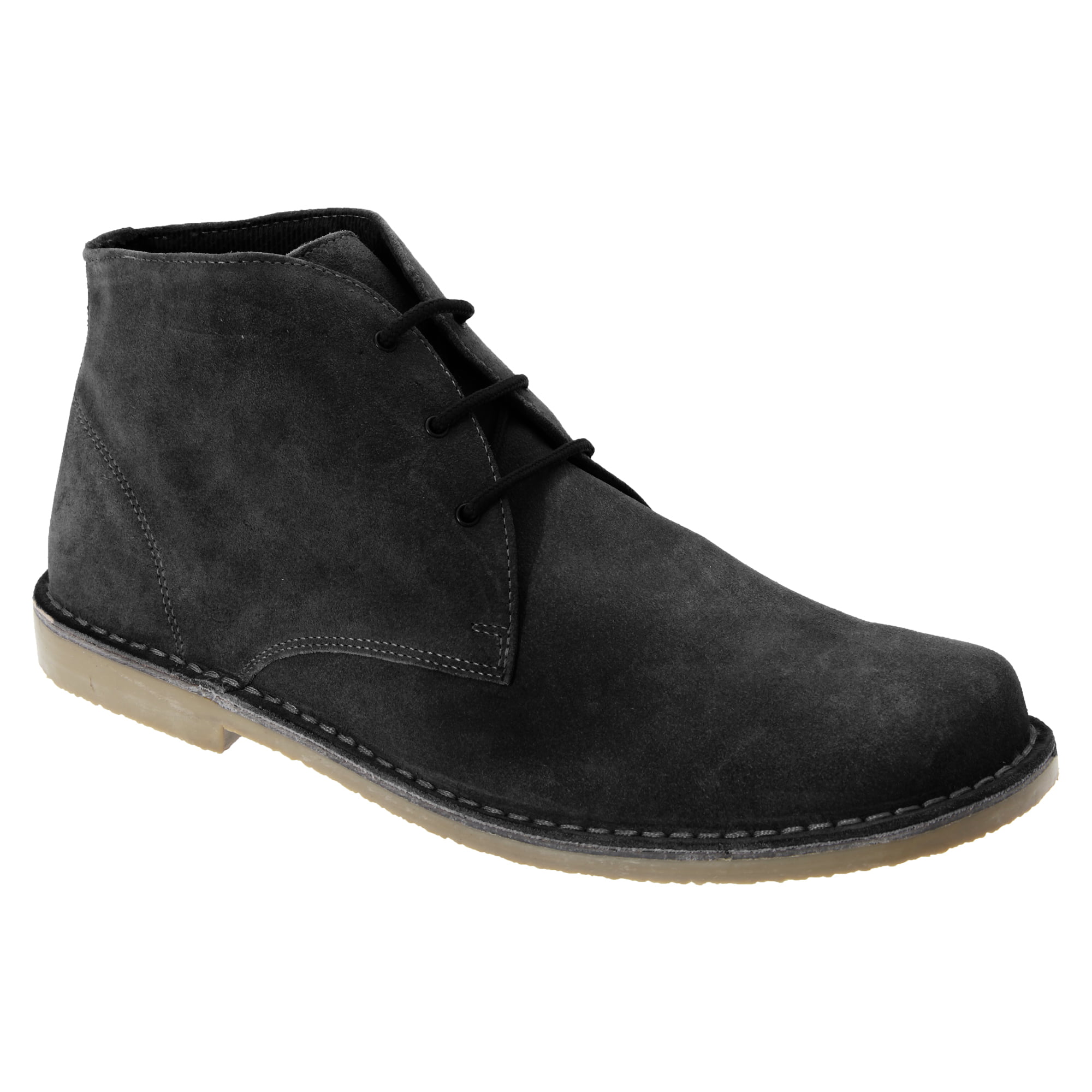 Mens Black Suede 3 Eyelet Desert Boots By Roamers Newest and best here ...