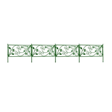 CASAFUN 4pcs Plastic Edgings Garden Picket Fence, Garden Fencing Grass Lawn Flowerbed Plant Borders, Decorative Garden Fence, Outdoor Fence 6.88in Tall, Weather Proof Garden Gates for Outside