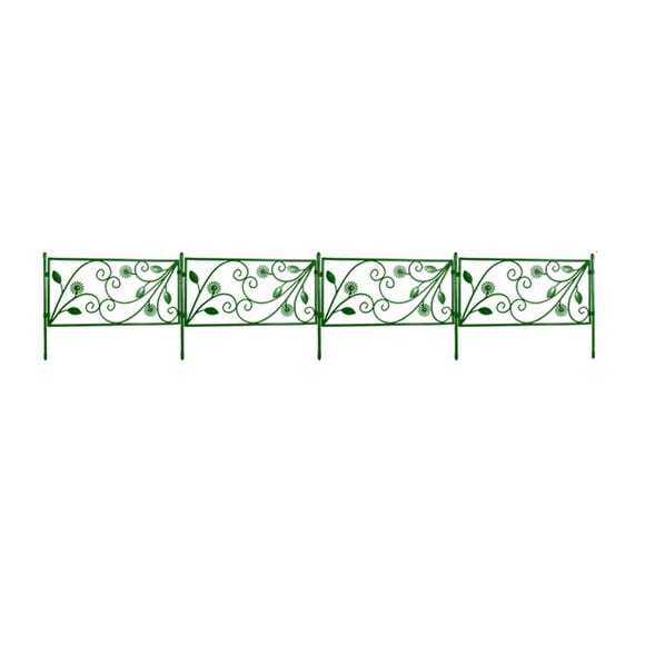 Garden Fence Edging,Garden Fence Border 4Pcs Plastic Edgings Garden Picket Fence - Grass Flowerbeds Plant Borders - Decorative Scenery Road Panels - Weather Proof Plastic Garden Fence