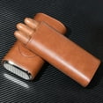 thumbnail image 4 of Estuche para Puros Humidor de Puros PortáTil de Dedos Caja de PU, MarróN, 4 of 5