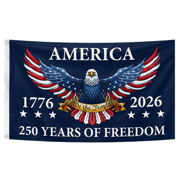 USA 250th Anniversary Flag 3x5ft 1776-2026 250 Years of Freedom Commemorative Flags 4th of July Independence Day Patriotic Outdoor Flag