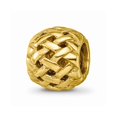 thumbnail image 1 of Fancy Bead Yellow Sterling Silver Themed 9.09 mm 8.18 Gold-Plated Reflections Basketweave Bali Bead, 1 of 3