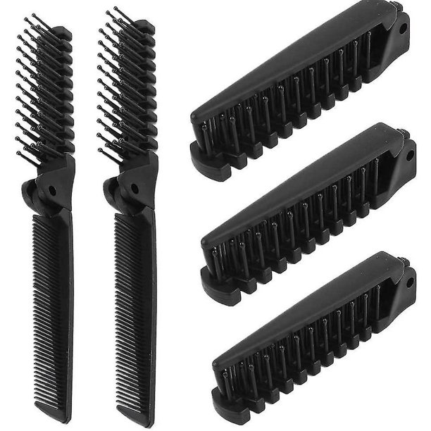 Cepillo de pelo plegable, paquete de 5 cepillos de pelo portátiles de viaje, peine de pelo, plegable de plástico
