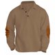 thumbnail image 1 of Blusa y camisa de manga larga con cuello vuelto para hombre, estilo casual, para deportes al aire libre, color liso, blusa de manga larga con cuello vuelto, camisetas de poliéster para hombre, 1 of 7