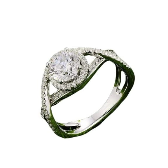 HeartsAndYou Stylish Infinity Engagement Ring for Women 1.9ct Round Cut Moissanite 18k White Gold over Silver