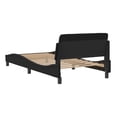 thumbnail image 6 of Black Faux Leather Bed Frame Twin Size 39.4x74.8, Modern Platform Bed with Headboard, 6 of 9