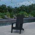 thumbnail image 3 of Merrick Lane Set of 2 Modern All-Weather Poly Resin Wood Adirondack Chairs in Black, 3 of 14