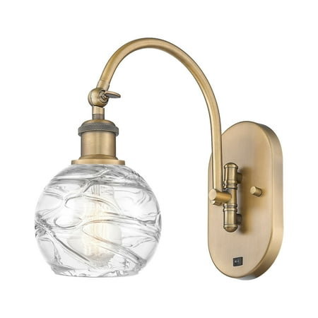 

Innovations Lighting Ballston Athens Deco Swirl - 1 Light 6 Sconce - Arm Swivels Side To Side Brushed Brass/Clear Deco Swirl