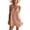 Pink, variant on Eawtki Women's V Neck Spaghetti Strap Mini Dress Ruffle Trim Tie Front Loose Fit Casual Summer Beach Dress For Women