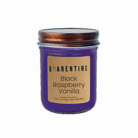 Organic Black Raspberry Vanilla Soy Wax Candle, Fruity & Sweet Aroma, Aromatherapy & Massage Oil - Quarentine Essentials by Carla Miles