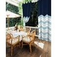 thumbnail image 5 of nqOlkjepod Outdoor Curtains for Patio Waterproof, Blue Chevron Outdoor Privacy Panels Grommet, Geometric Black Print Wavy Striped White Blackout Outside Curtains for Porch/Cabana 54"x108", 1 Panel, 5 of 8