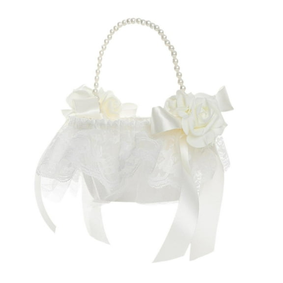 HOMYL Wedding Basket Decor Bridesmaid Lace Basket for Parties Ceremony Anniversary
