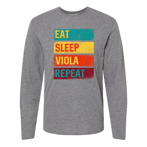 Inktastic Viola Player Funny Eat Sleep Viola Repeat Long Sleeve T-Shirt