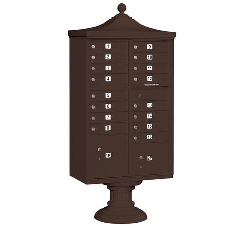 Regency Decorative Cluster Box Unit - 16 A Size Doors - Type III - Bronze - Private Access