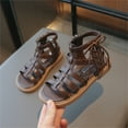 thumbnail image 2 of Otqutp Holiday Toddler Girls Footwear Girls Summer Solid Color Fashion Roman Shoes Sandals Vintage Sandal Boots for 4 to 12 Years, 2 of 6