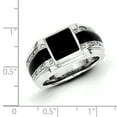 thumbnail image 3 of Sterling Silver Diamond & Onyx Men's Ring Size 11, 3 of 3