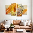 thumbnail image 2 of Elephant Stock Black Woman Colorful Portrait Wall Art - Horizontal Multi Panel Canvas - Living Room Wall Decor - People Multi Panel - Brown And Yellow Decor - 68" x 42", 2 of 8