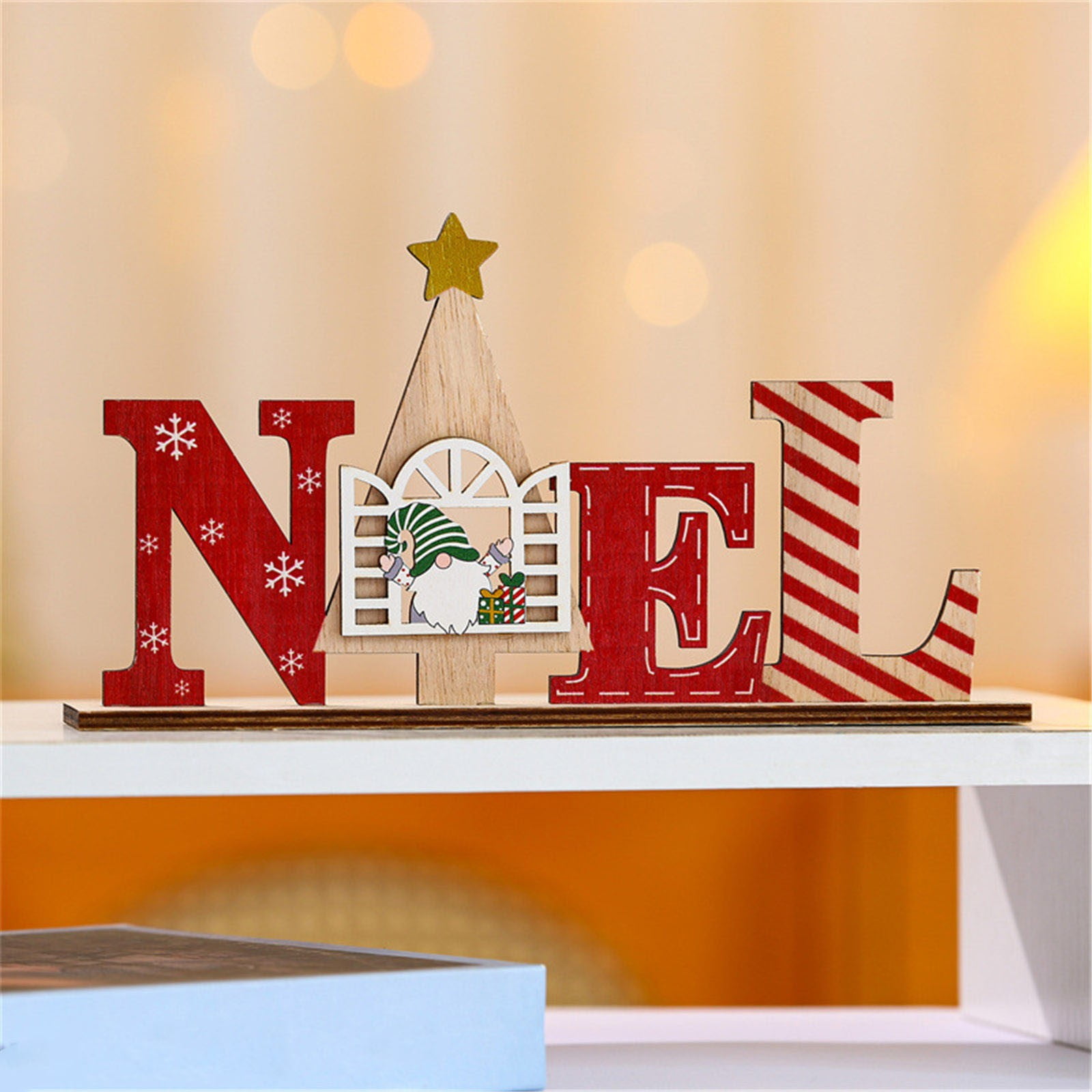 Christmas Table Wooden Table Top Decorations For Holiday Home Party