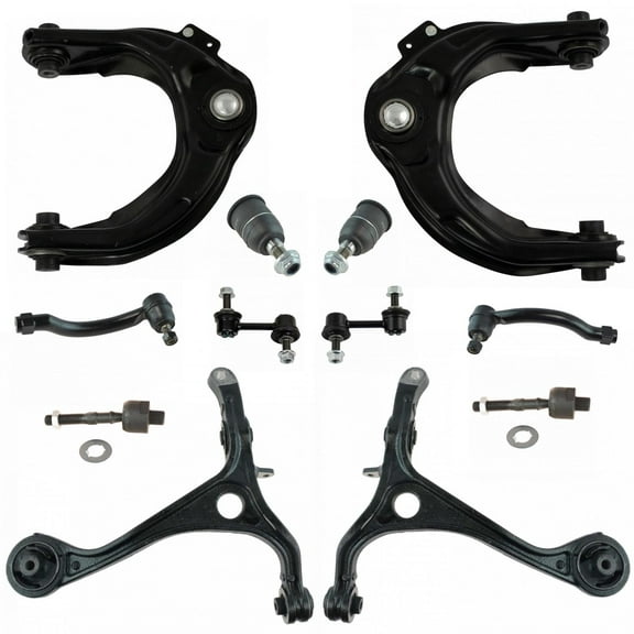 TRQ 12 Piece Steering Suspension Kit Control Arms Tie Rods Sway Bar End Links PSA65030