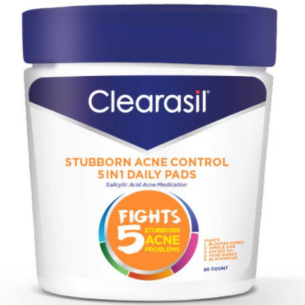 Pads limpiadores faciales Clearasil para acné persistente, 90 unidades