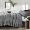 thumbnail image 2 of Unique Home 3 Piece Hila Duvet Cover Solid Color Bed In A Bag Clearance Bedding Set Fade Resistant, Super Soft (Queen, Gray), 2 of 6