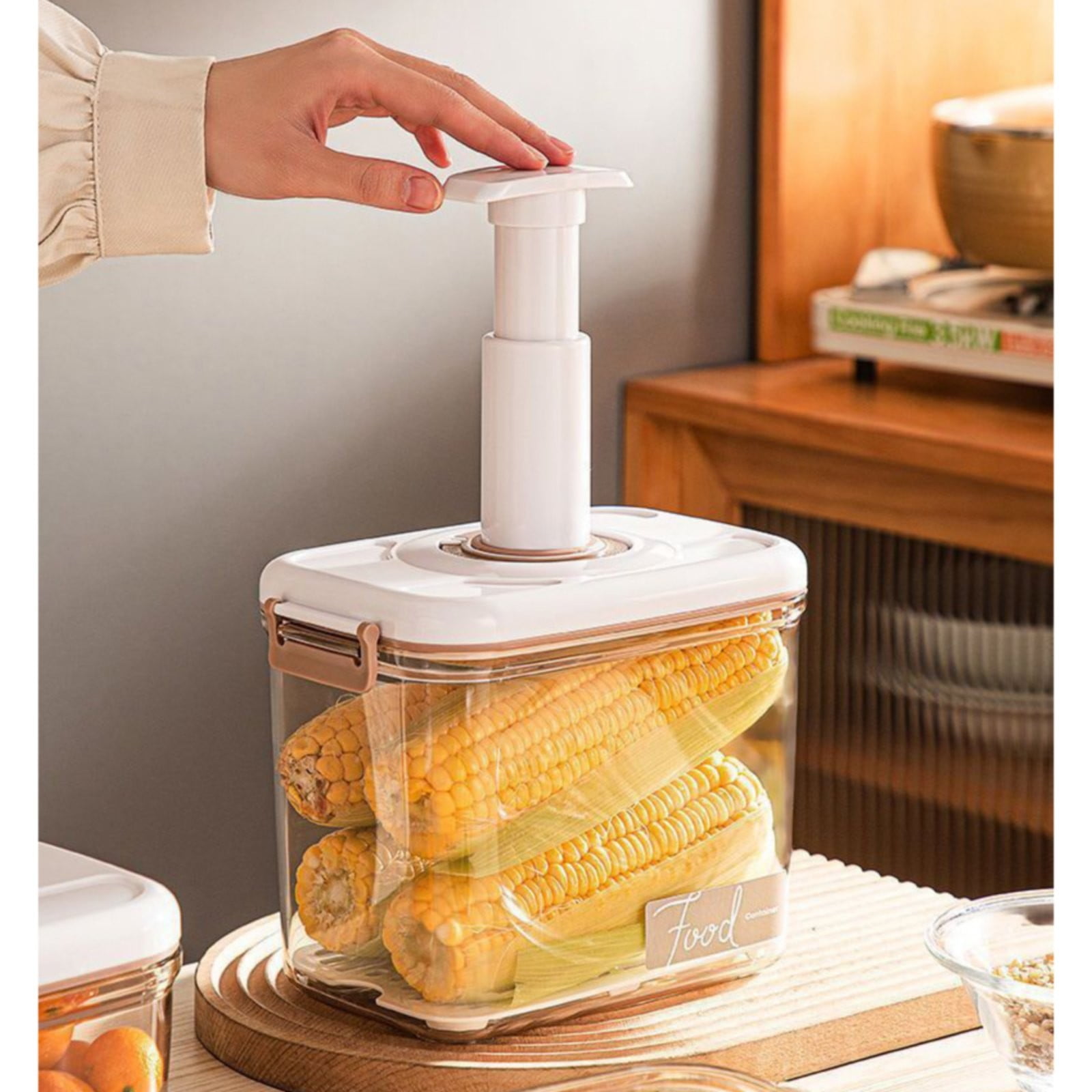 HandyHome Vacuum Food Containers with Vacuum Pump(Model A), Vacuum Sealer Containers Set Airtight Food Storage Containers, Air Tight Pantries with Lids Cereals Food Organization and Storage