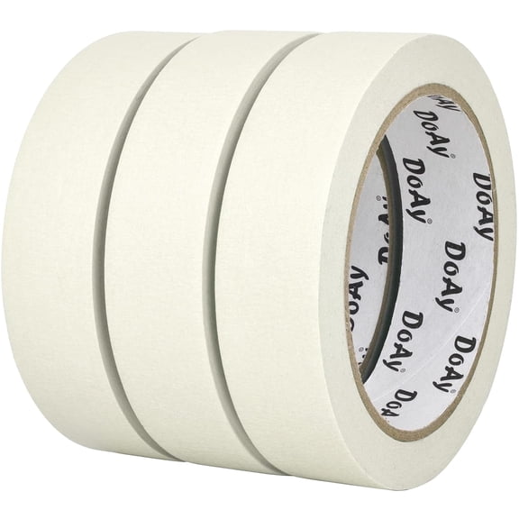 DOAY 3 Pack White Painters Tape - Masking Tape 1 Inch Wide - Multi-Surface, Smart Adhesion, Indoor & Outdoor - 270FT Total - Paint Tape for Artist, DIY, Labeling, Art, Car, General Purpose (#3910)