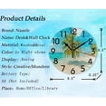 thumbnail image 3 of Dreamtimes 3D Fresh Tropical Summer Beach Palm Tree Print Round Wall Clock Decorative, 10 Inch Battery Operated Quartz Analog Quiet Desk Clock for Home,Office,School, 3 of 6
