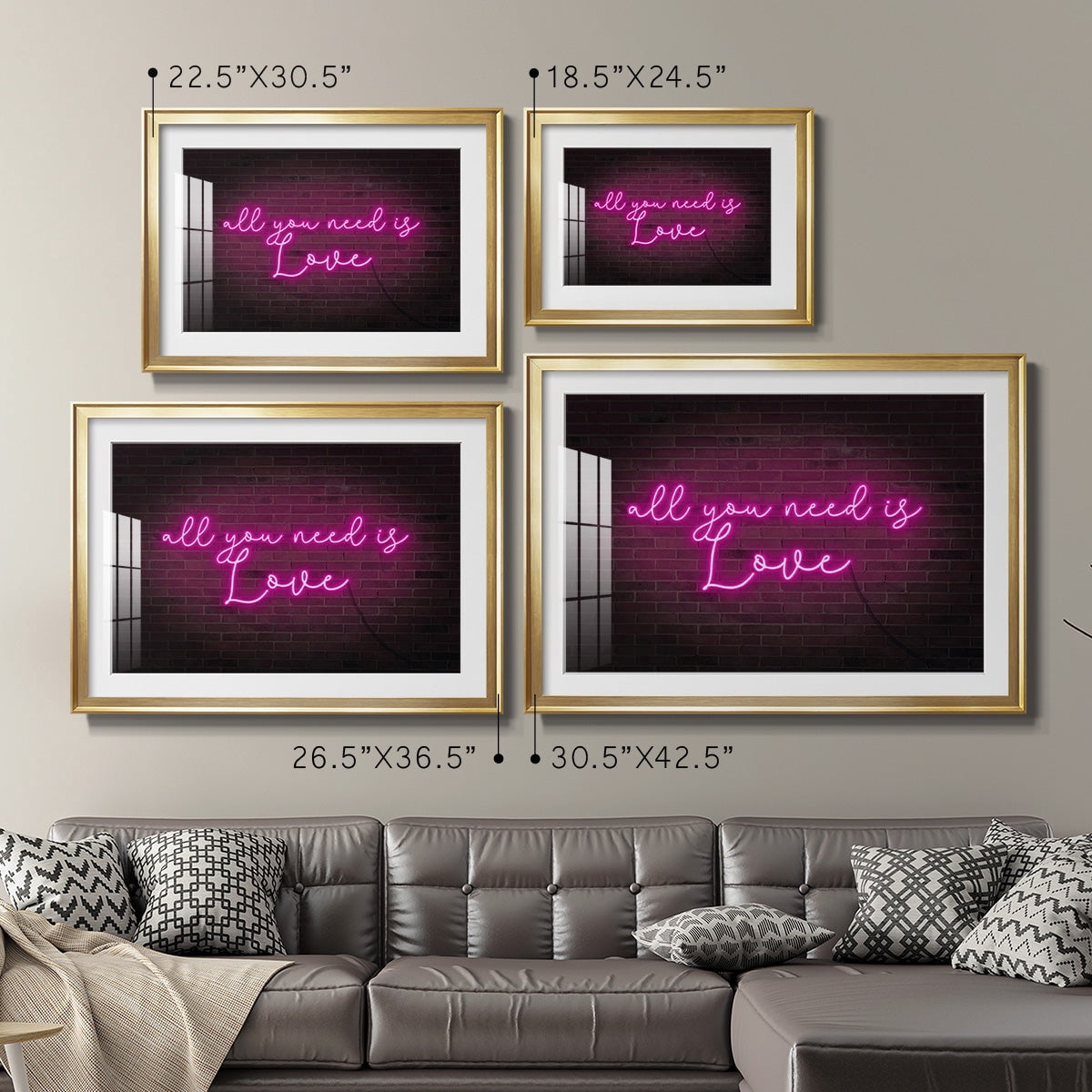 Neon Love I Premium Framed Print - Ready to Hang
