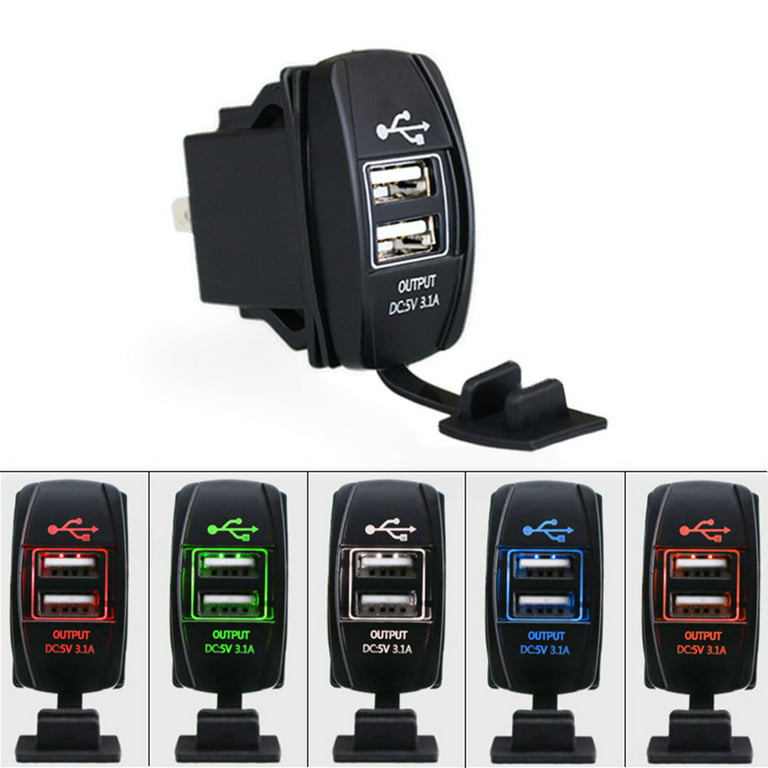 3.1A Dual USB Socket Charger Power Adapter Waterproof 12V-24V For