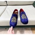 thumbnail image 5 of Men's Luxury Velvet Penny Loafers Shoes Embroidery Suede Dress Loafers Daily Boats Shoes for Party Wedding Prom, 5 of 13