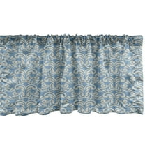 Ambesonne Geometric Window Valance, Modern Art Swirls, 54" X 18", Slate Blue Tan