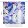 thumbnail image 2 of Blue Butterfly Shower Curtain Dahlia Flower Lakeside Decorations Shower Curtains Floral Fantasy Butterflies Shower Curtain Set for Bathroom with Hooks 72x72 Inch, 2 of 6