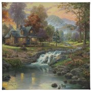Thomas Kinkade Mountain Retreat - 14 x 14 Gallery Wrapped Canvas