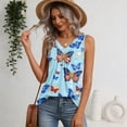 thumbnail image 4 of LWavelet Women's Asymmetrical Button Detail Sleeveless Blouse – Linen Blend Casual Work Top Army Green M, 4 of 6