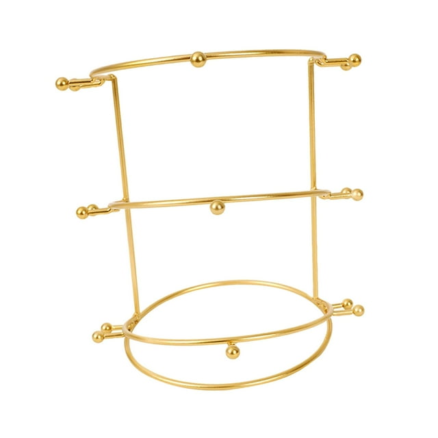 Ruiboury Metal Attractive Jewelry Rack For Headbands In Bow Tie Exhibition And Hair Accessory Organizer With Style Live Shows Gold 3 Tier