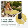 thumbnail image 4 of Round Outdoor Tablecloth with Umbrella Hole and Zipper, Yellow Botanical Tablecloth with Elastic Waterproof, Vintage Floral Plants Branch Patio Table Covers for 45" - 54" Picnic Pool Tables, 4 of 9