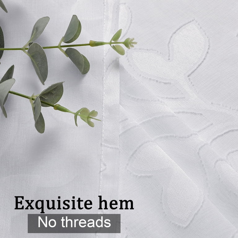 OVZME Darla 42x54 Light Filtering White Sheer Curtains photo 4