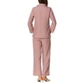 thumbnail image 3 of Women's Two Piece Sets Dressy Business Work Office Casual Outfits Blazer Pantsuits Sets XL Pink, 3 of 5