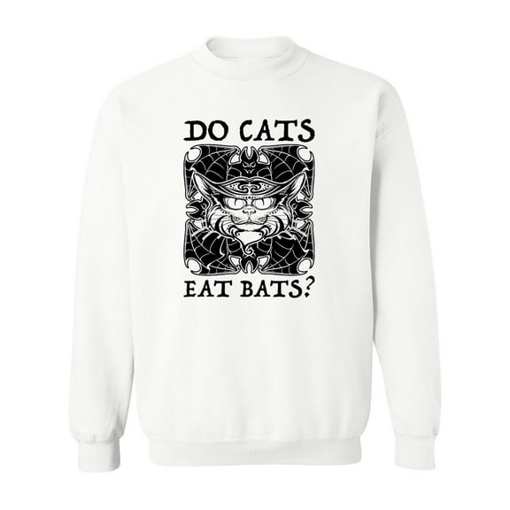 Do Cats Eat Bats? Design Sweatshirt Men -Image by Shutterstock, Male 3X-Large