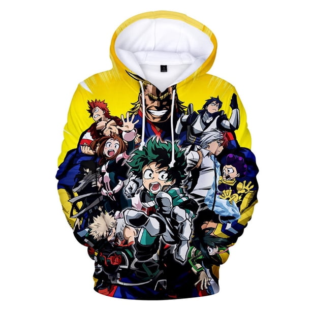 Sudaderas con capucha de My Hero Academia Anime, sudaderas de Halloween, chaqueta informal para adultos y niños, tallas para niños, jersey de Cosplay Izuku UnisexBlanco ANiños 110 Deng Xun unisex