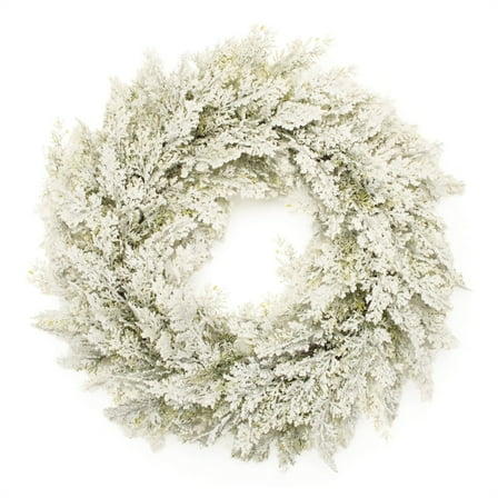 Melrose International Flocked Pine Wreath 24"D Plastic